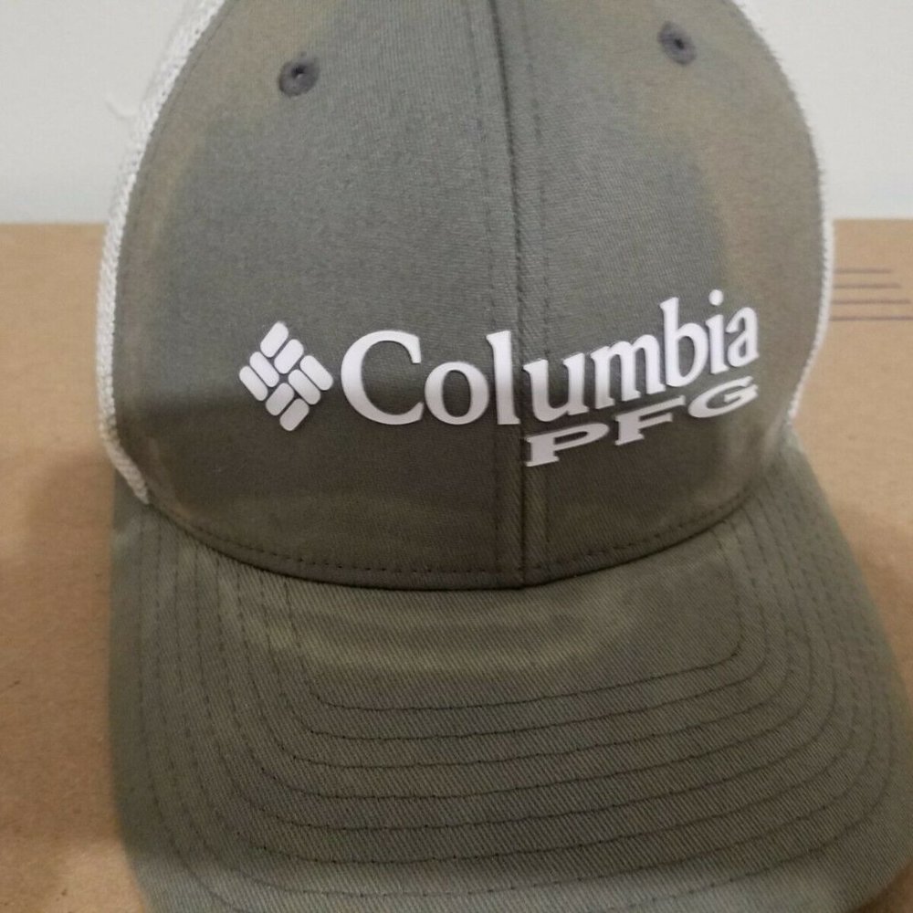 Gray/White Columbia PFG Mesh/Microfiber Flexfit Cap L/XL